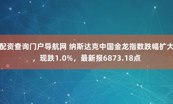 配资查询门户导航网 纳斯达克中国金龙指数跌幅扩大，现跌1.0%，最新报6873.18点