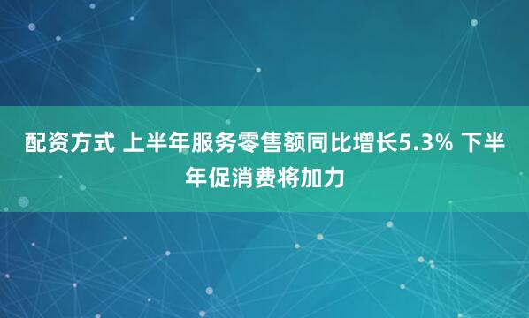 配资方式 上半年服务零售额同比增长5.3% 下半年促消费将加力